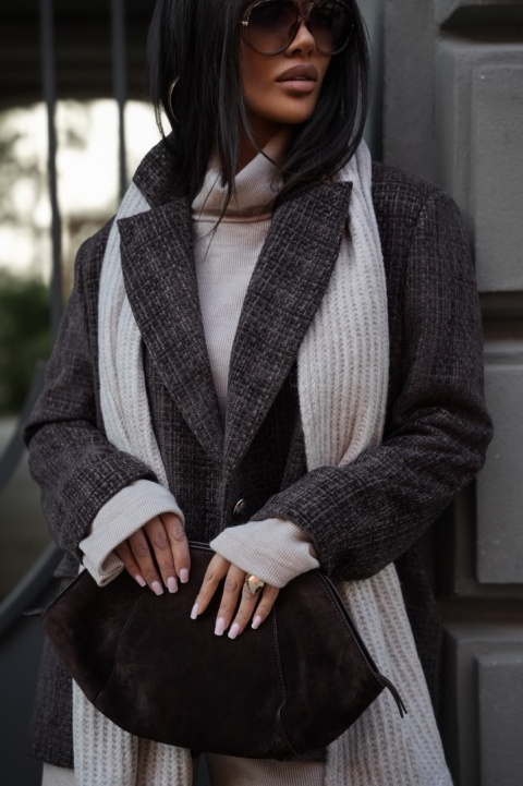 Marynarka TWEED SLAY | brąz, czarny