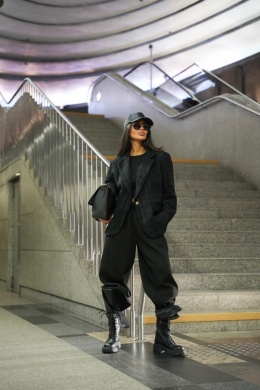 Marynarka TWEED SLAY | brąz, czarny