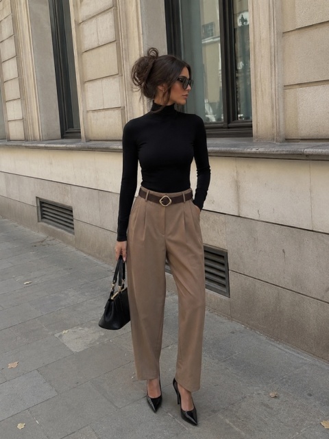 Spodnie materiałowe ELEGANCE | beż, brąz, czerń, khaki