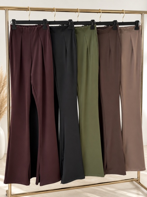 Legginsy z zapięciami SLAY | ciemny brąz, śliwka,czarny